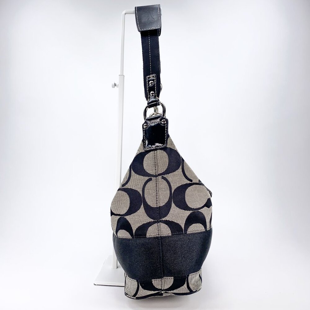 COACH Hobo Signature Stripe Canvas Shoulder bag - E1094-F15197 - Picture 9 of 15